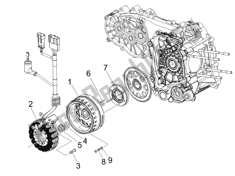 Toutes les pièces pour le Volant Magnéto du Piaggio MP3 500 Tourer USA 2010