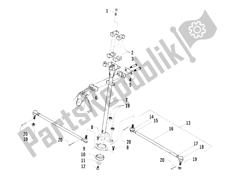 Todas as partes de Articulação Da Coluna De Direção do Piaggio Trackmaster 400 2006