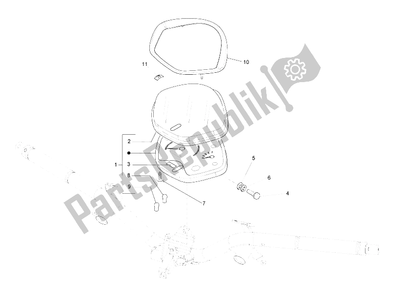 All parts for the Meter Combination-dashbord of the Piaggio Liberty 125 4T Sport E3 2006