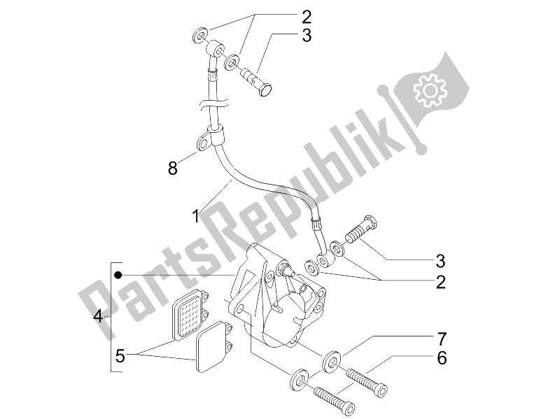 All parts for the Brakes Pipes - Calipers of the Piaggio Liberty 50 2T MOC 2009