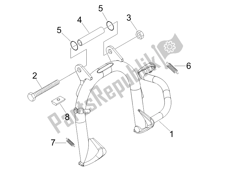 All parts for the Stand/s of the Piaggio FLY 50 4T USA 2007