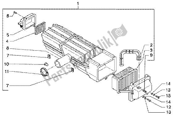 All parts for the Air Filter of the Piaggio Super Hexagon GTX 125 2003