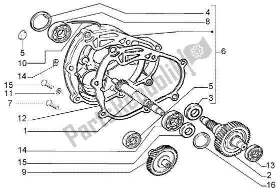 Tutte le parti per il Albero Ruota Posteriore del Piaggio Liberty 125 Leader RST 2007