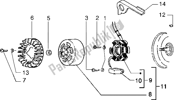 Toutes les pièces pour le Volant Magnéto du Piaggio Typhoon 50 M Y 2004