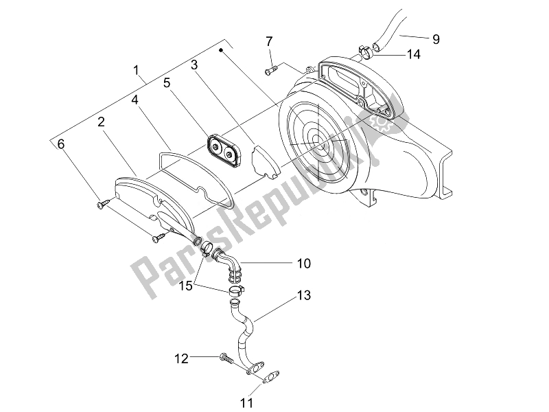 All parts for the Secondary Air Box of the Piaggio Liberty 50 4T PTT B NL 2007