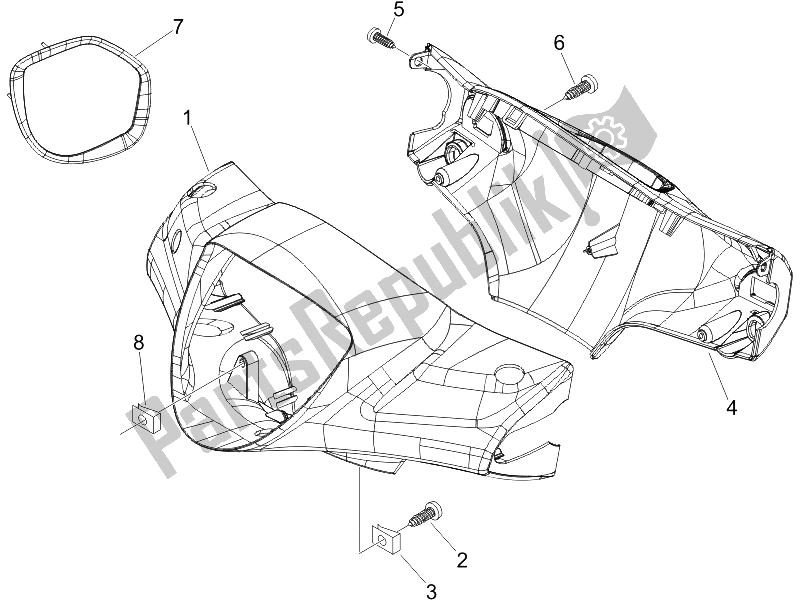 Toutes les pièces pour le Couvertures De Guidon du Piaggio Liberty 125 4T 2006