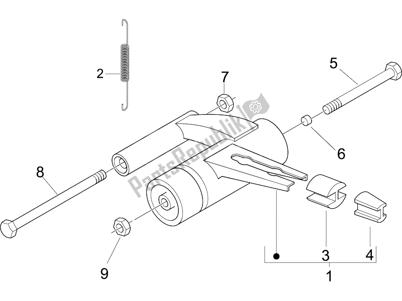 All parts for the Swinging Arm of the Piaggio Liberty 50 4T PTT B NL 2007