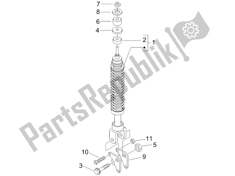 All parts for the Rear Suspension - Shock Absorber/s of the Piaggio FLY 150 4T 2006