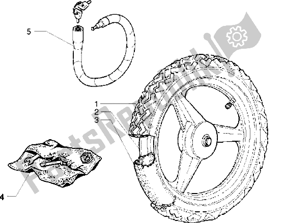 All parts for the Rear Wheel of the Piaggio Free Pptt 50 1995