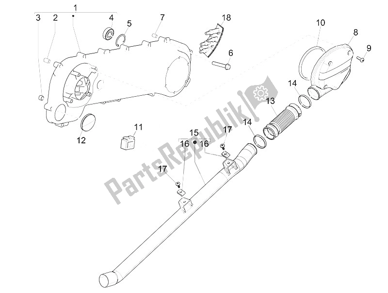 Toutes les pièces pour le Couvercle De Carter - Refroidissement Du Carter du Piaggio NRG Power DD 50 2016