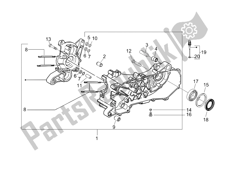 All parts for the Crankcase of the Piaggio NRG Power DT Serie Speciale D 50 2007
