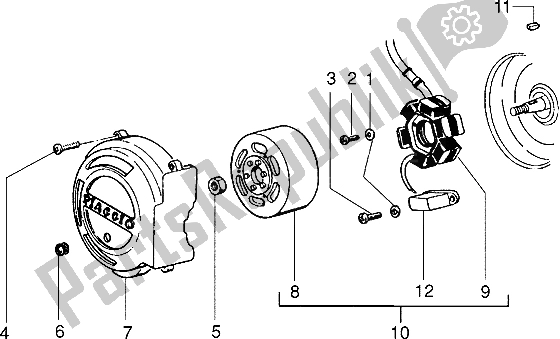 All parts for the Flywheel Magneto of the Piaggio ZIP SP 50 1996