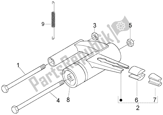 Toutes les pièces pour le Bras Oscillant du Piaggio Liberty 50 4T RST Delivery 2004