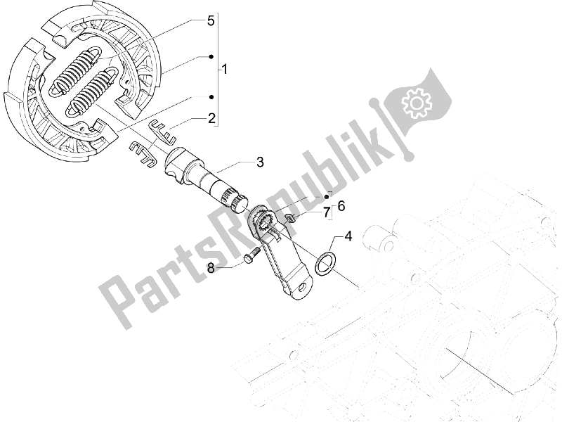 Toutes les pièces pour le Frein Arrière - Mâchoire De Frein du Piaggio Liberty 50 4T Delivery 2006