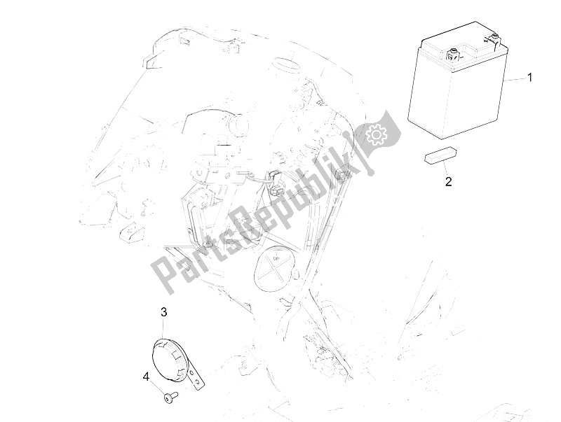 Tutte le parti per il Interruttori Del Telecomando - Batteria - Avvisatore Acustico del Piaggio Medley 150 4T IE ABS EU 2016