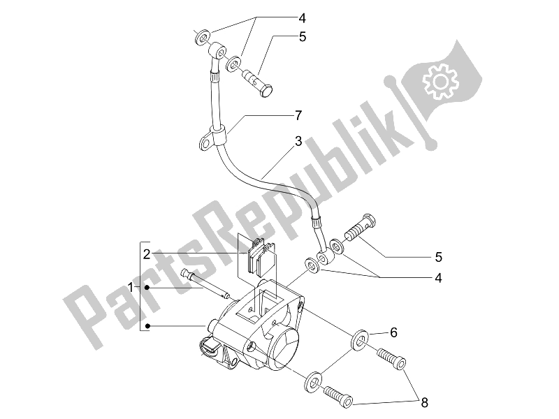 Toutes les pièces pour le Tuyaux De Freins - étriers du Piaggio Liberty 50 2T UK 2007