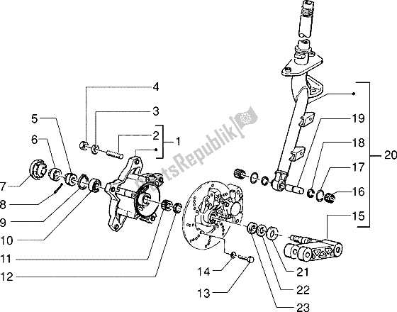 Tutte le parti per il Contachilometri Km. Coprimanubrio del Piaggio Skipperr 150 1996