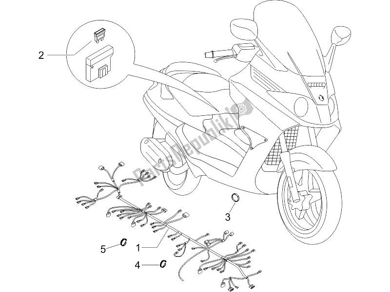 Todas las partes para Mazo De Cables Principal de Piaggio X8 125 Premium Euro 2 2006