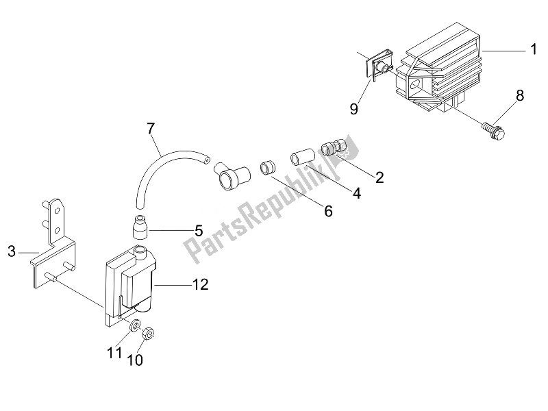 All parts for the Voltage Regulators - Electronic Control Units (ecu) - H. T. Coil of the Piaggio Liberty 50 2T UK 2007