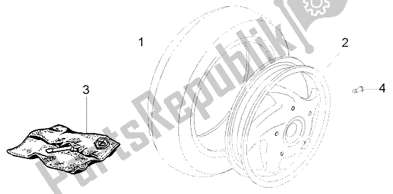 Tutte le parti per il Ruota Posteriore del Piaggio FLY 150 4T 2009