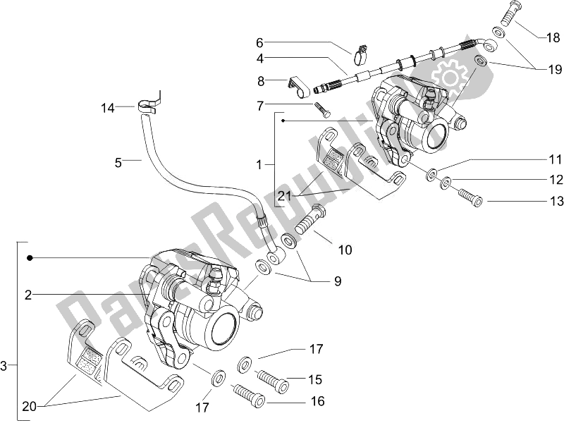 All parts for the Brakes Pipes - Calipers of the Piaggio NRG Power Pure JET 50 2010