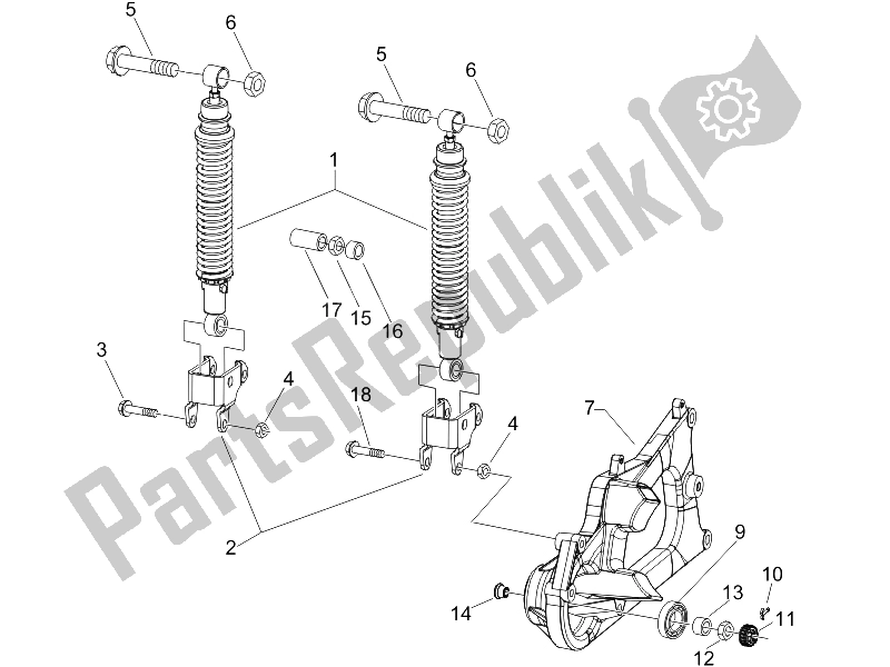 Toutes les pièces pour le Suspension Arrière - Amortisseur / S du Piaggio X9 500 Evolution ABS 2 2006