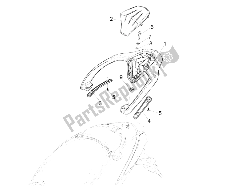 Toutes les pièces pour le Porte-bagages Arrière du Piaggio Liberty 125 Iget 4T 3V IE ABS Vietnam 2015