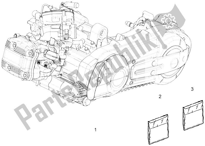 All parts for the Engine, Assembly of the Piaggio MP3 500 Sport Business ABS USA 2015