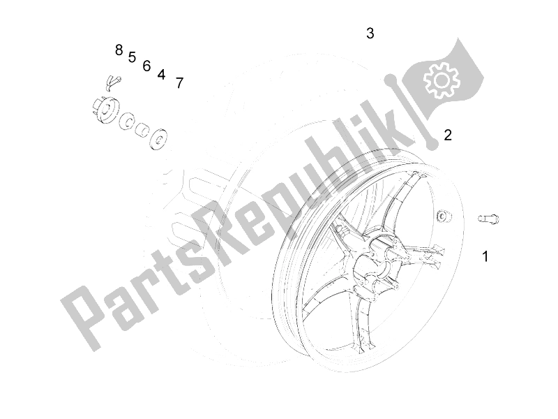 All parts for the Rear Wheel of the Piaggio Liberty 200 4T E3 2006