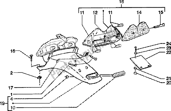 All parts for the Rear Tail Lamp-rear Guard of the Piaggio Skipper 125 4T 2000