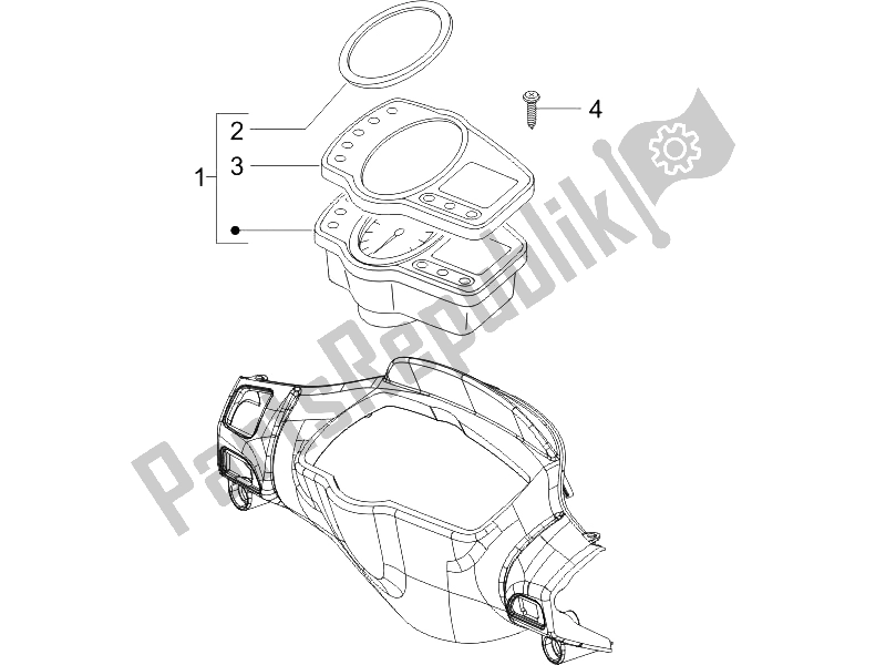 All parts for the Meter Combination-dashbord of the Piaggio NRG Power Pure JET 50 2005