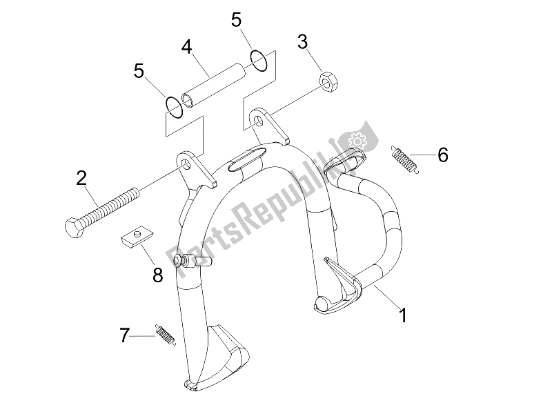 Todas las partes para Soporte / S de Piaggio FLY 125 4T E3 2009