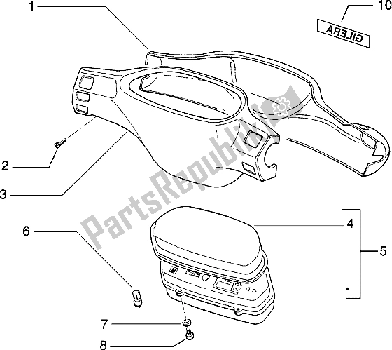 All parts for the Speedometers Kms.-handlebar Covers of the Piaggio Typhoon 125 XR 2003