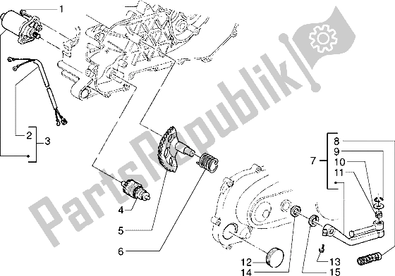 Tutte le parti per il Avviamento Della Leva Di Avviamento Del Motore del Piaggio Sfera RST 50 1995