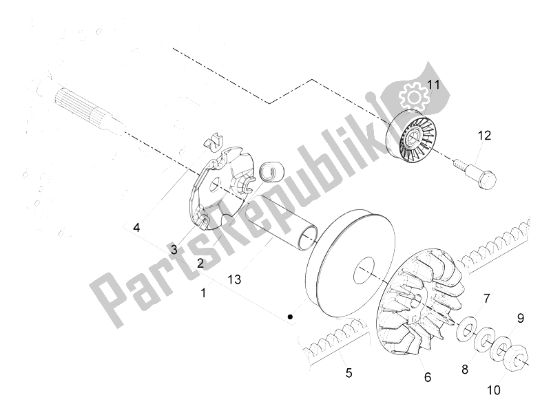 Toutes les pièces pour le Poulie Motrice du Piaggio Carnaby 300 4T IE Cruiser 2009