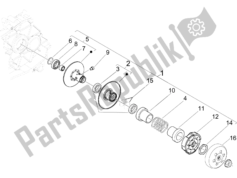 Toutes les pièces pour le Poulie Menée du Piaggio Liberty 50 2T Sport 2007