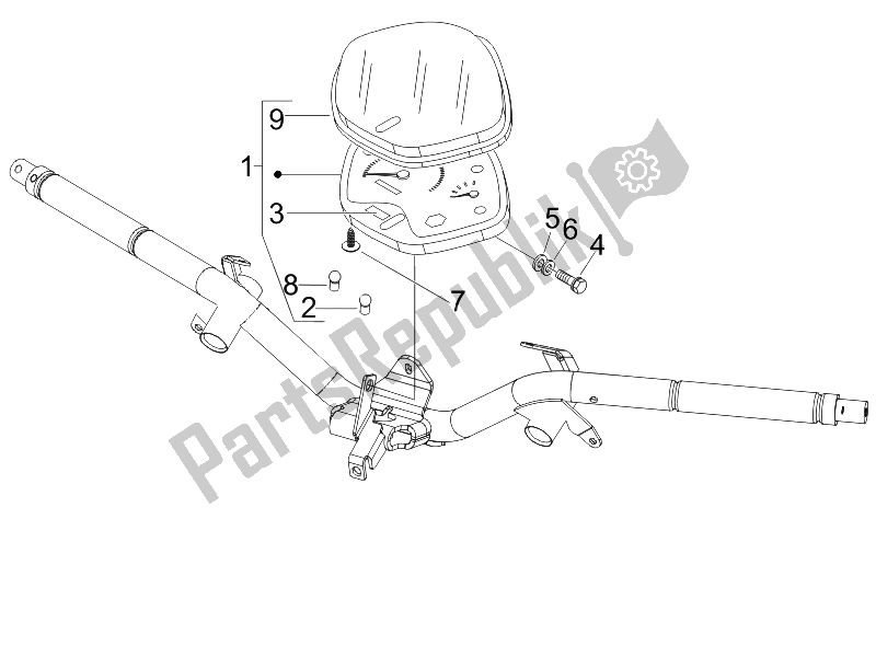 Tutte le parti per il Quadro Strumenti-quadro Comandi del Piaggio Liberty 50 2T 2008