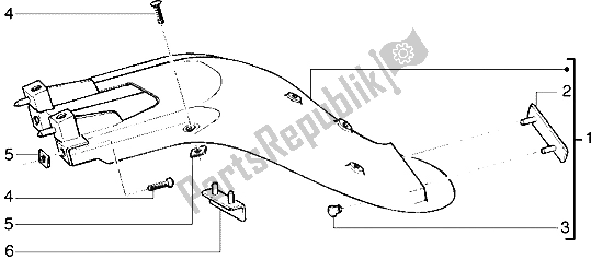 All parts for the Rear Mudguard of the Piaggio Liberty 50 2T 1997