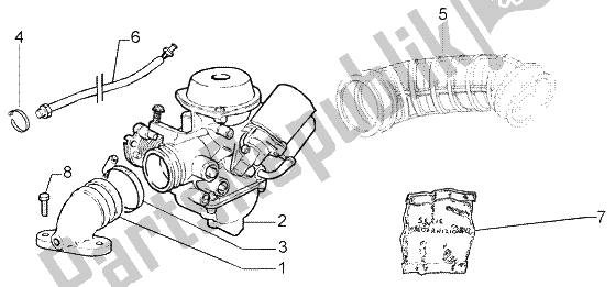 Toutes les pièces pour le Carburateur du Piaggio Liberty 200 Leader RST 2002