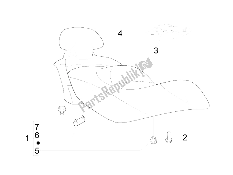 All parts for the Saddle/seats - Tool Roll of the Piaggio X EVO 400 Euro 3 2007