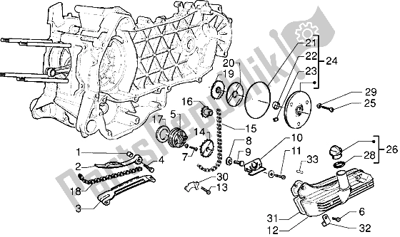 All parts for the Pump Group - Oil Pan of the Piaggio X9 125 2000