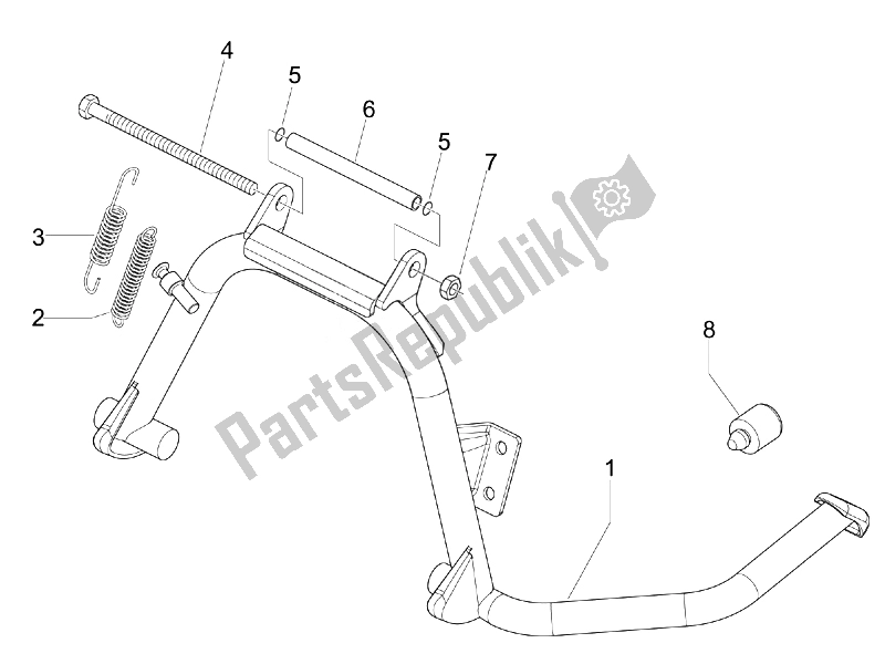 Tutte le parti per il Stand / S del Piaggio MP3 250 USA 2007