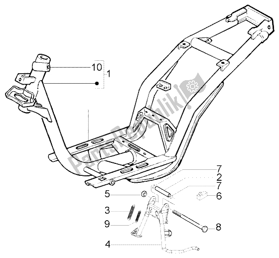 Todas las partes para Soporte Chasis-central de Piaggio FLY 150 4T 2009