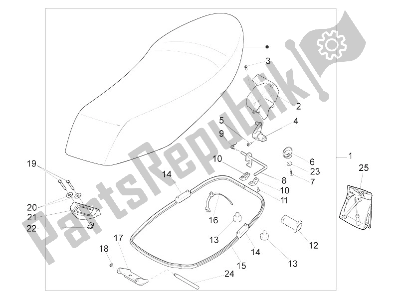 Toutes les pièces pour le Selle / Sièges du Piaggio Liberty 125 4T 2V IE E3 Vietnam 2011