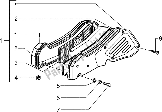 Toutes les pièces pour le Purificateur D'air du Piaggio ZIP 50 1995