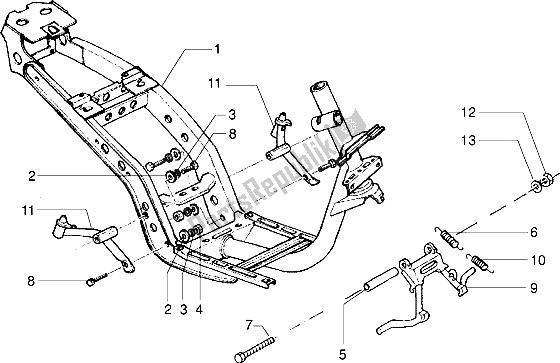 Toutes les pièces pour le Support Central Châssis du Piaggio Skipper 150 1998