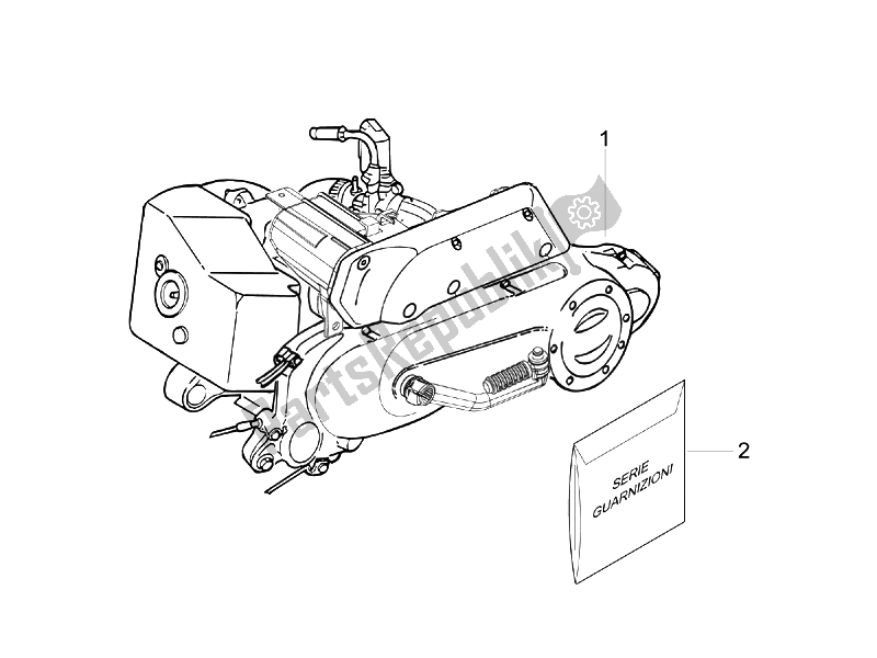 Todas as partes de Montagem De Motor do Piaggio Liberty 50 2T Sport 2007