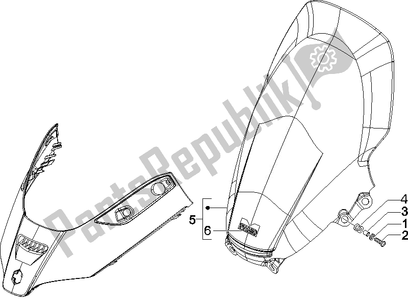 Todas las partes para Parabrisas - Vidrio de Piaggio X8 125 Premium Euro 3 UK 2007