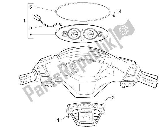 Todas las partes para Conjunto De Instrumentos de Piaggio X9 500 Evolution ABS 2004