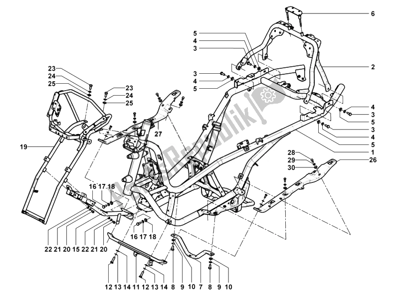 Toutes les pièces pour le Cadre / Carrosserie du Piaggio MP3 500 Tourer USA 2010